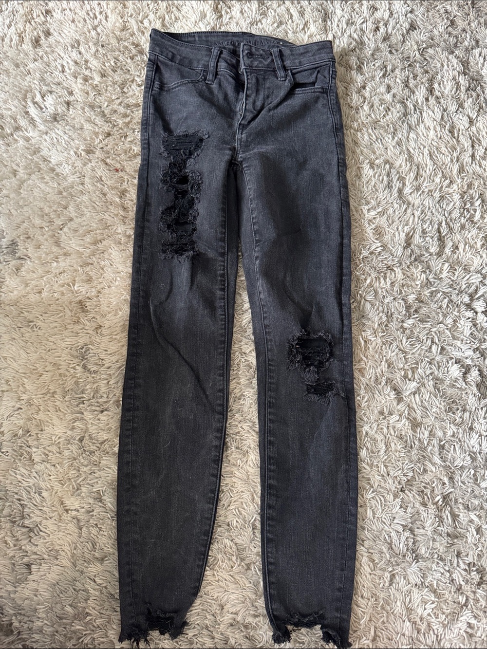 American eagle Distressed Black Skinny Jeans - Next Level Stretch